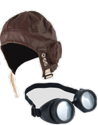 Biggles flying hat and goggles Clearance