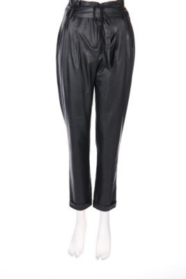 ONE MORE STORY Pants Faux Leather with Belt D 36 black NEW