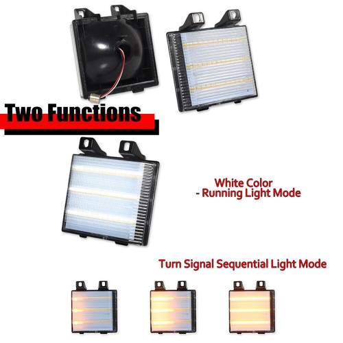 2x Clear Lens Dynamic Amber & White DRL Signal Lights For Chevy GMC Pickup Truck - Picture 2 of 11