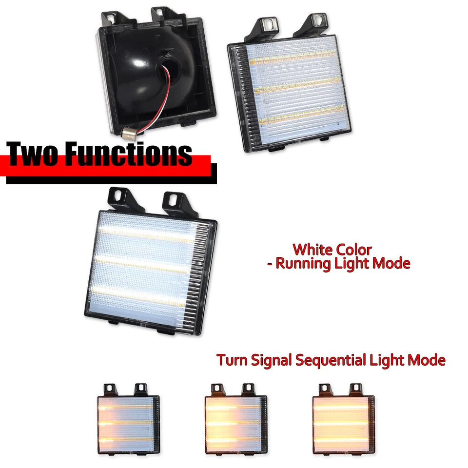 Dynamic Turn Signal Side Corner Marker LED Light Pair for Chevy GMC Pickup Truck - Image 2 of 4