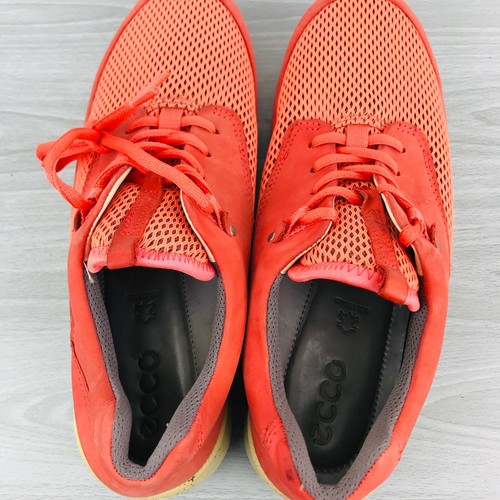 Ecco Womens Size 9 Sneakers Coral Blush Suede Hiking Low top Shoes EU40 - Picture 8 of 13