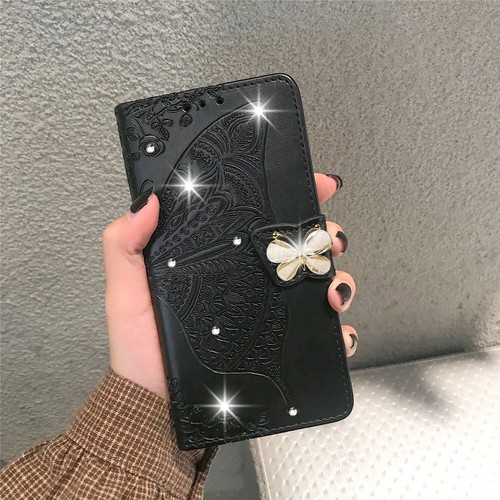 For Samsung S25 Ultra A53 A54 S24 S23FE Bling PU Leather Butterfly Wallet Case - Picture 24 of 24