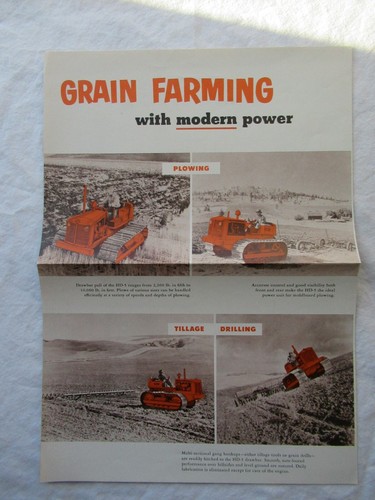 Folleto de venta de arados de tractor Allis-Chalmers equipo de cultivo de granos HD-5 - Imagen 1 de 3