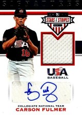 Carson Fulmer Signed 2017 Panini Stars & Stripes USA Baseball Jrsy Card #95 /234