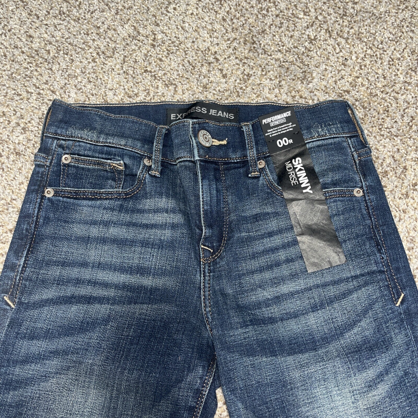 Express Jeans Performance Stretch Skinny Mid Rise 00R (26x33) NEW - View 2