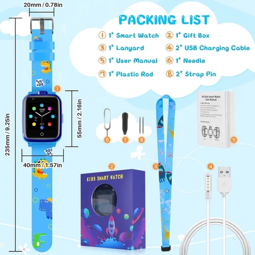 Kids 4G Smart Watchs Camera GSM Tracker SOS LBS Call Phone Game Watches Boy Girl - Bild 39 von 78