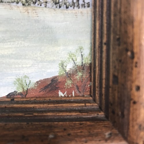 Mountain Lake Oil Painting Signed - Picture 6 of 8