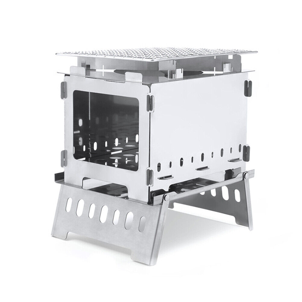 Camping Stoves Stainless Steel BBQ Grill Stove Heat-resistant for Fishing Hiking - Picture 9 of 12
