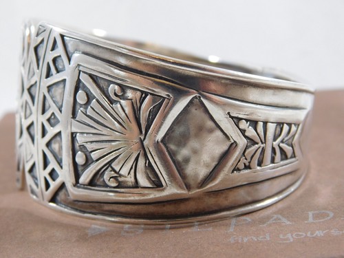 SILPADA Sterling Silver WILLOW HINGE Southwestern Design Hinged Bracelet B3322 - Picture 3 of 6