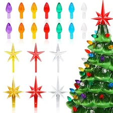 Ceramic Chrismas Tree Replacement Light Bulbs Ornaments and Toppers