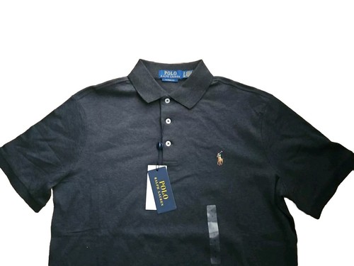 Polo Ralph Lauren Mens Classic Fit Soft Cotton Polo S/S Shirt Charcoal Size Sm