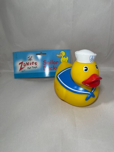Zanies Sailor Ducky Dog Toy Squeaker 5 in Funny Pet Gift NEW in Package Quirky - Picture 6 of 11