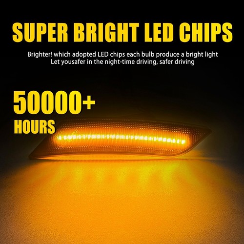 For 2019-24 Chevrolet Blazer Amber LED Bumper Side Marker Light Kit Smoke Lens Y - Picture 6 of 13