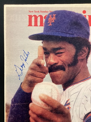 George Foster Signed Sunday News Paper Magazine 4/4/82 NY Mets Autograph TPG - Picture 2 of 4