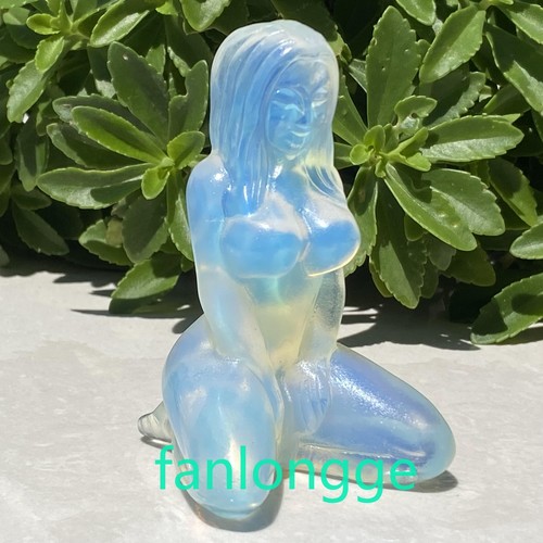 3" Opalite Women Naked Quartz Crystal Skull Carved Goddess Reiki 1pc - Picture 5 of 9