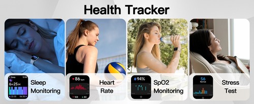 Waterproof Smart Watch 1.83" Fitness Tracker, Bluetooth for iOS Android Pink - Picture 12 of 22