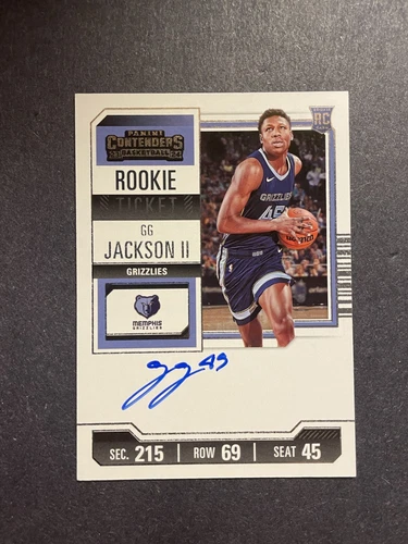 2023-24 Contenders Rookie Ticket #127 GG Jackson II Grizzlies RC Rookie AUTO