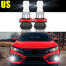For Honda Civic 2016 2017 2018 2019 2020 2x White LED Fog Light Bulbs Kit