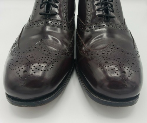 Florsheim Mens US 11 Wingtip Burgundy Laceup Oxford Dress Shoe Lexington 1706605 - Picture 9 of 12