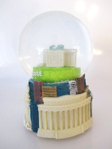 Washington Schneekugel XL Spieluhr Poly Snowglobe Souvenir USA Weißes Haus - Bild 4 von 6
