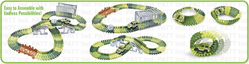 Rennen flexible Bahn Zum Selbermachen Rennspiel Spielset beleuchtet Auto Spielzeug Kinder Dino Polizei  - Bild 26 von 54