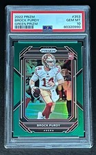 2022 Panini Prizm Green Prizm Brock Purdy #353 RC 49ers PSA 10