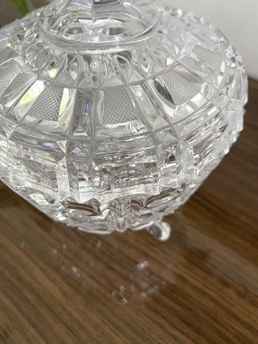 Plato de caramelo de cristal pesado vintage raro - Imagen 9 de 10