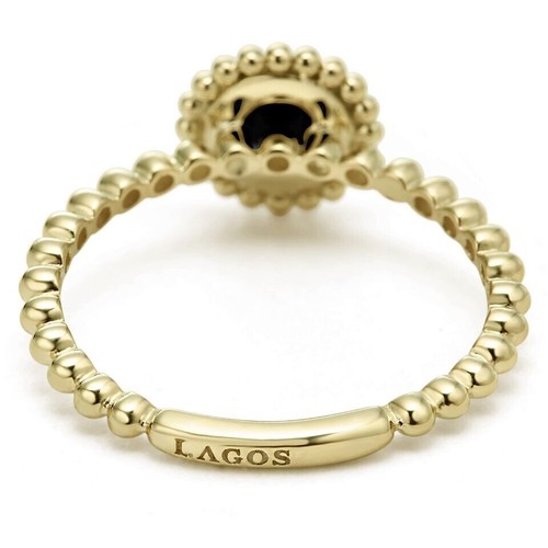 Anello impilabile rotondo 9 mm Lagos 18k Covet onice 9 mm Covet, taglia 8 - Foto 6 di 6