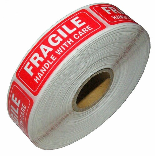 1000 pro Rolle - 1 x 3 FRAGILE HANDLE WITH CARE Versandetikett Handhabung Aufkleber - Bild 3 von 5