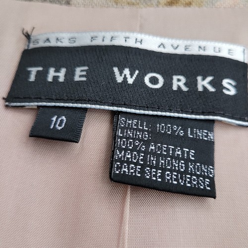 Vintage Saks Fifth Avenue The Works Linen Floral Blazer Jacket Sz 10 Lined - Picture 7 of 7