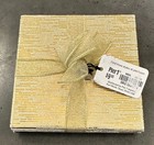 Pier 1 Imports Gold Sparkly Striped Square Coaster Set of 4 Black Backing NEW!!