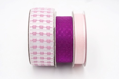 Craft DIY Gift Wrap Ribbon Set 1.5", 1/2", 3/8" YD Trend Lavender Sheer & Purple - Picture 3 of 5