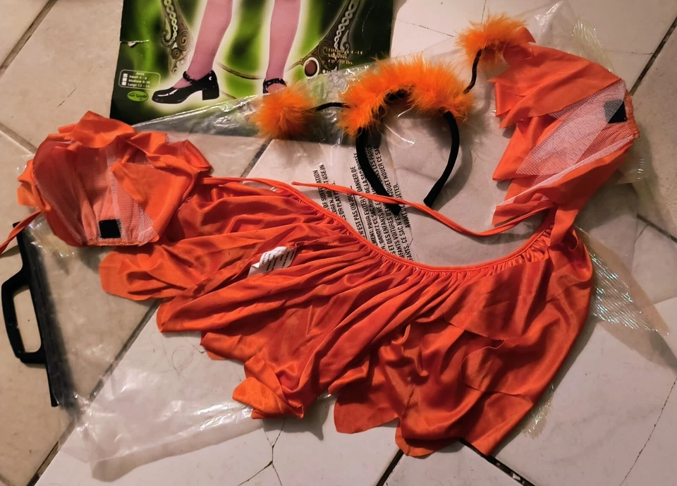 Sparkle Butterfly Orange Velvet Costume from Fun World Child Size Small (4-6) - Image 3 of 4