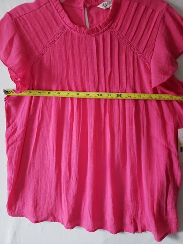 Nanette Peasant Top Womens M Lepore Pintuck Ruffles Coquette Cottagecore NWT $58 - Picture 7 of 16