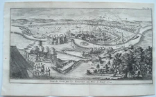 Estonia Siege of Narva in 1704, Russia, Rare Original Engraving 1721
