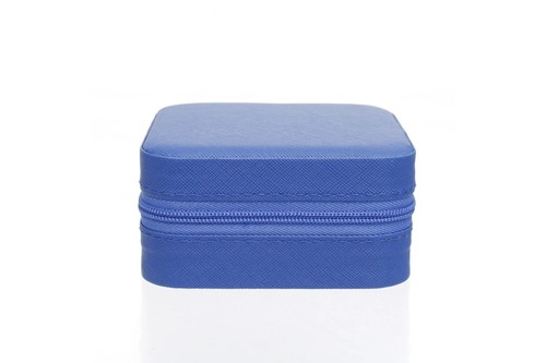 Luxe Royal Rendezvous Blue Travel Square Jewelry Box Organizer for Women - Picture 2 of 6