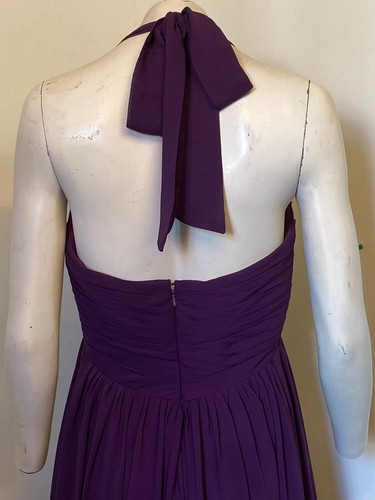 Gorgeous Purple Evening Dress Prom Gown Full Length Halterneck - Size 10 - FAB - Picture 6 of 6