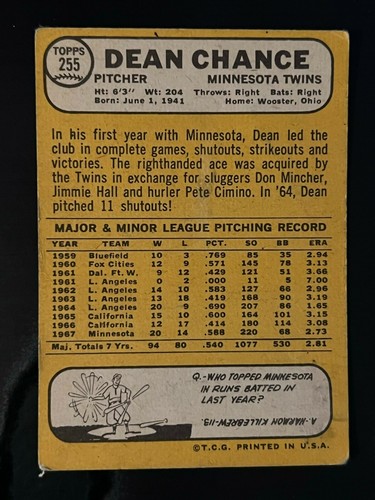 1968 Topps Baseball Singles - 1-457 -- Pick Your Card - Complete Your Set - Picture 267 of 501