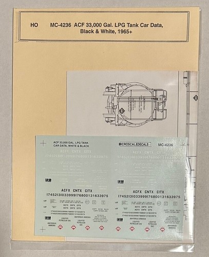 Microscale HO Aufkleber-ACFX/CITX 33K GALLONEN LPG KESSELWAGEN (1965+) #MC-4236