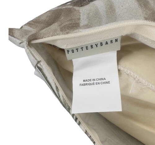 Pottery Barn Snow Pine Bird Glitter 20" Feather Pillow Cotton/Linen #2243947 - Picture 4 of 7