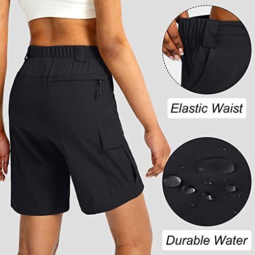 Women's 7" Hiking Cargo Shorts with Pockets Quick Dry Lightweight Shorts for ... - Picture 3 of 6