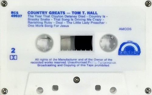Country Greats - Tom T. Hall (1977 Australia) - Picture 3 of 3
