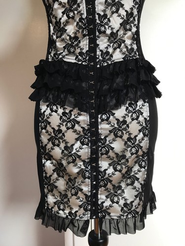 Vestido Lip Service Vintage Vaudeville Vamps Gótico Victoriano Encaje y Malla XS - Imagen 8 de 8