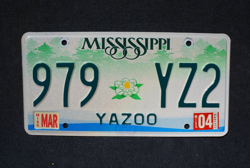 Placa de licencia YAZOO County Mississippi 2004 - Imagen 3 de 3