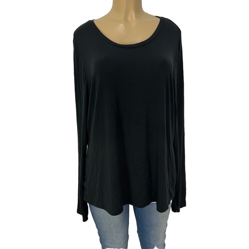 Cato Black Stretch Basic Tee Shirt Womens Size 20W Casual Top Tunic Style