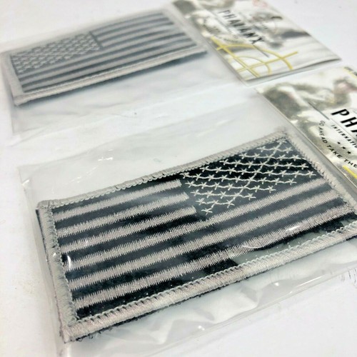2 PACK US American Flag Morale Patch USA Reverse VELCRO® BRAND Hook Helmet HAT - Picture 47 of 55