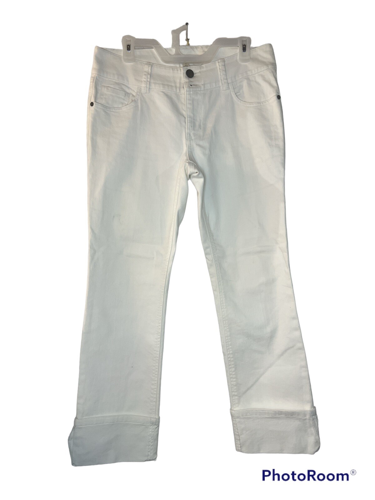 CAbi #786 Lou Lou White Jeans Straight Leg Stretc… - image 1