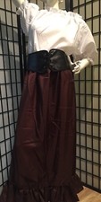 MEDIEVAL PEASANT RENAISSANCE PIRATE BAR WENCH DRESS  VINYL CORSET COSTUME-M/L