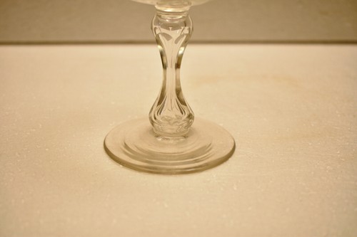 Vintage Crystal Glass Stemware with Ornate Cut Bowl and Elegant Curved Stem 1920 - Picture 4 of 7