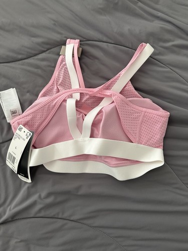 Adidas Women's Training 2.0 Halter Logo Bra Pink Size Large - Picture 4 of 5